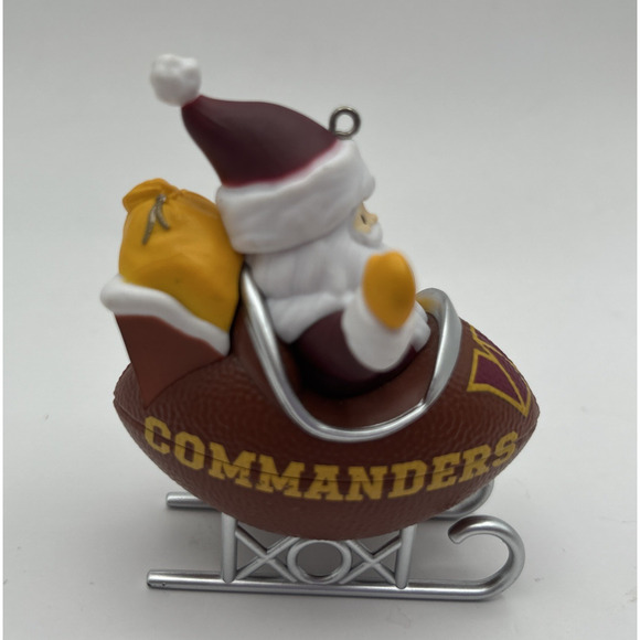 Hallmark Washington Commanders Santa Christmas Ornament Football Sleigh - Picture 6 of 6